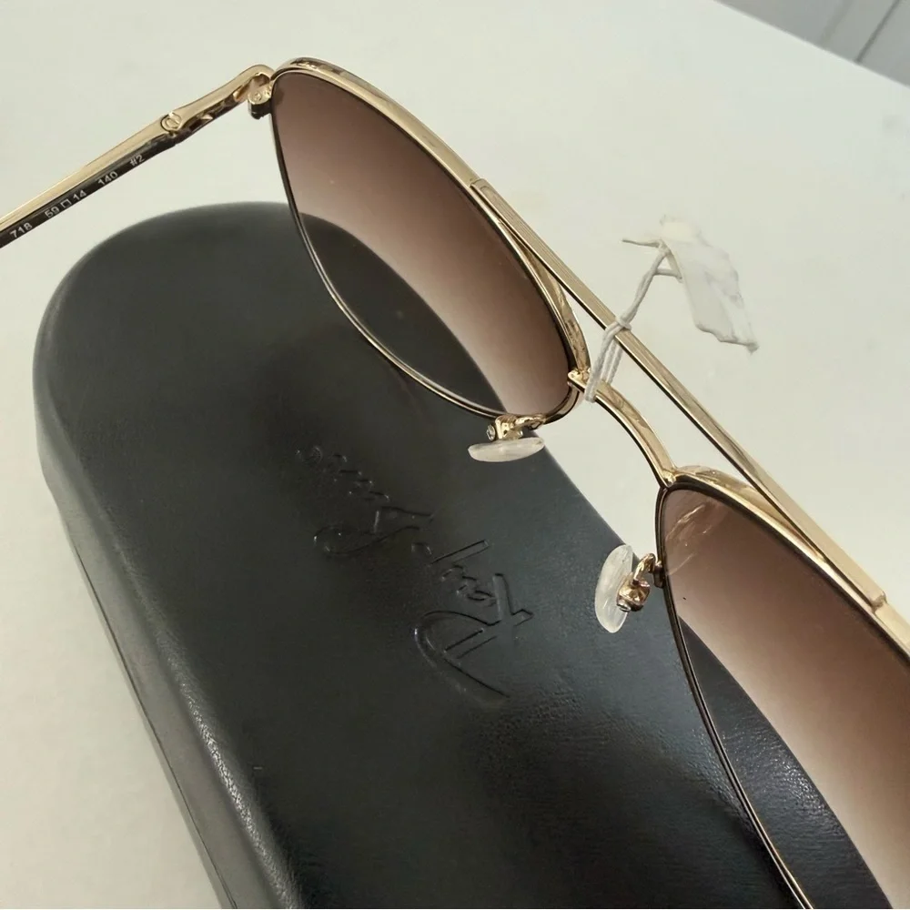 Longchamp Women's Aviator 59 mm Gold Frame Brown Gradient Lenses LO139S NIB